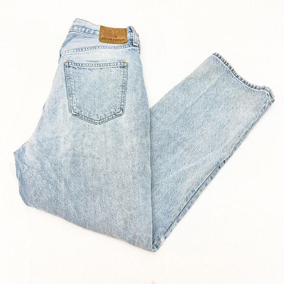Denim Forum The Joni HIgh Rise Loose 29L Light Wash Ripped Denim Jeans Size 28 - Picture 9 of 9